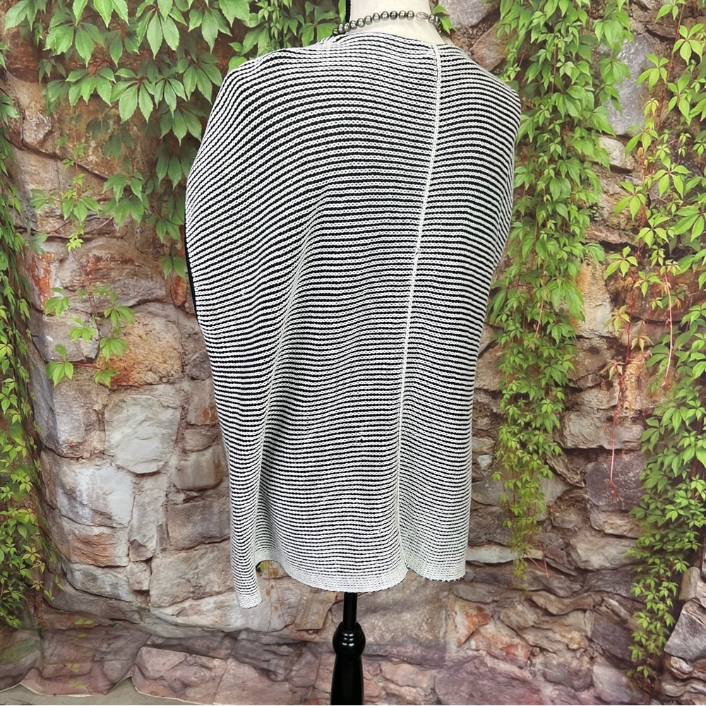 LAFAYETTE 148 NEW YORK Quiet Luxury Black and White Open Cardigan, M/L - Picture 5 of 11